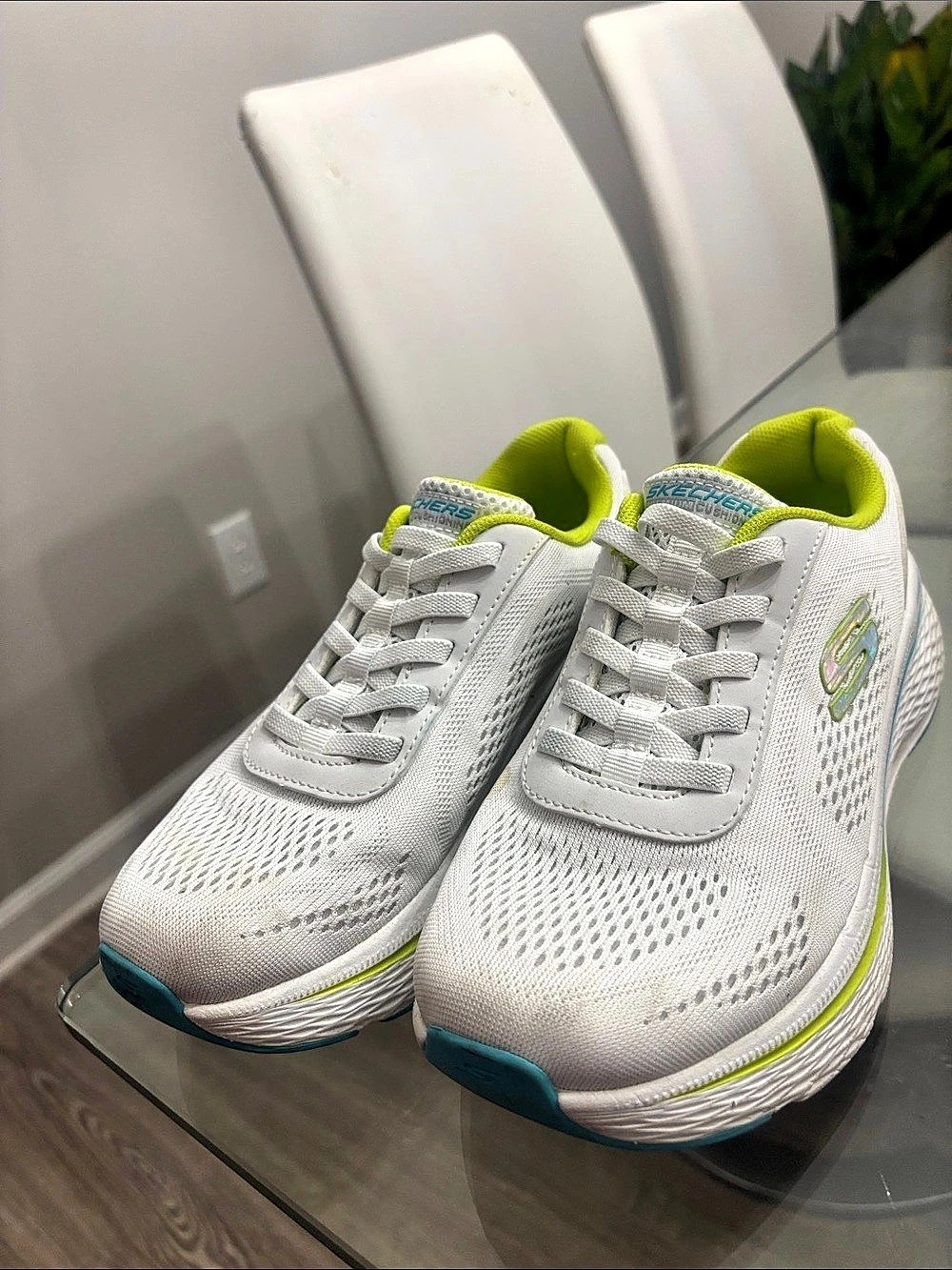 Skechers Premiums Sport Arch Fit 2.0 Women's Athletic Shoes White & Green US 7